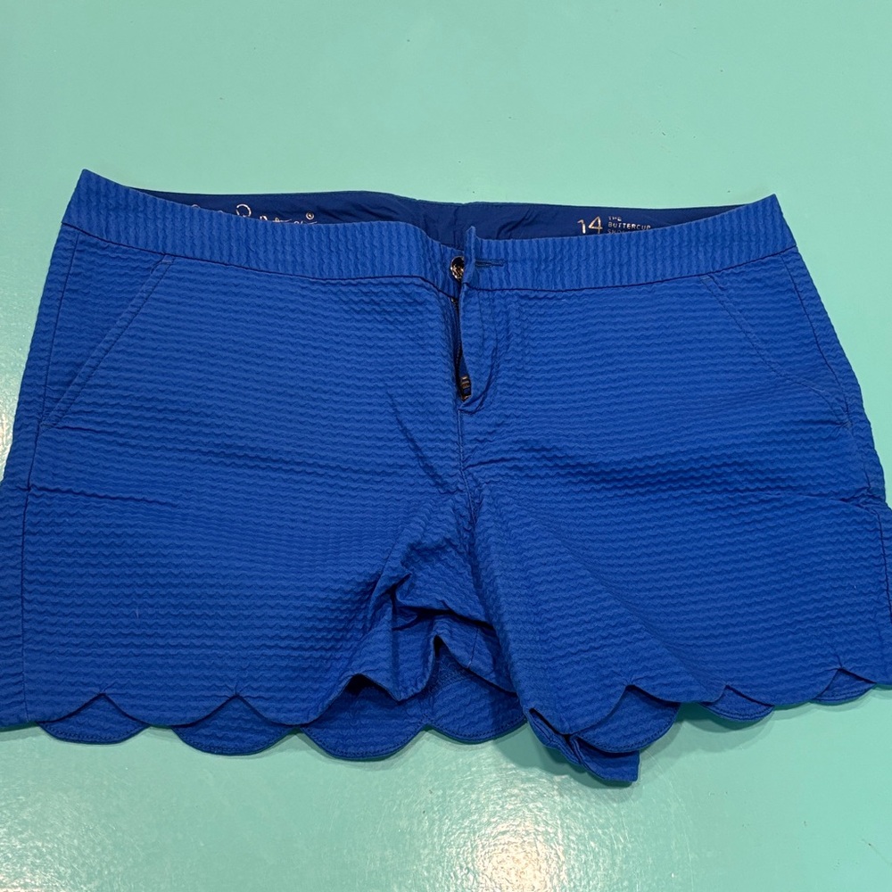 Lilly Pulitzer Royal Blue Scalloped Hem Shorts